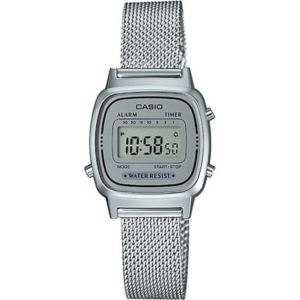 Casio Damen Digital Quarz Uhr mit massives Edelstahl Armband