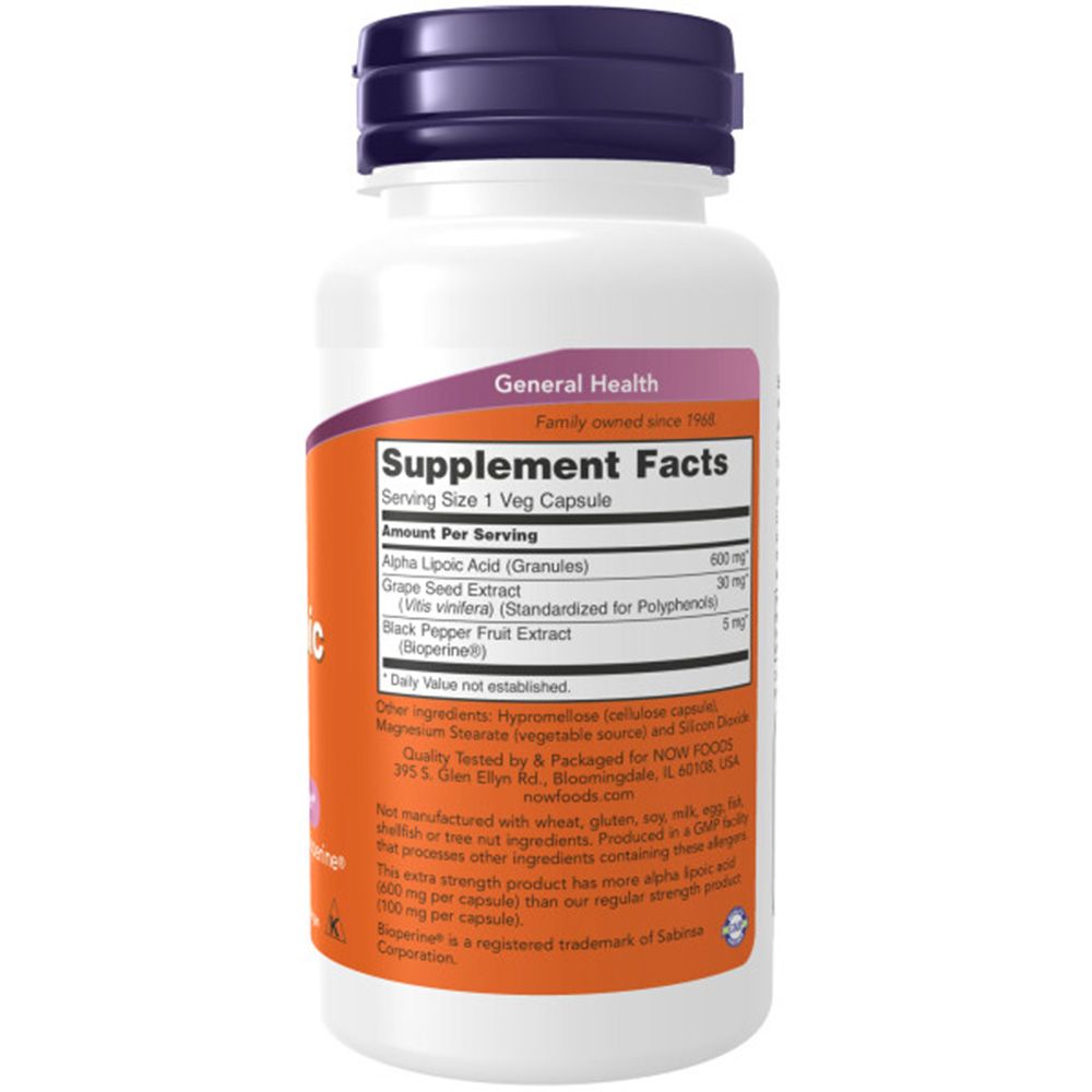 Now Foods, Extra Strength Alpha Lipoic Acid, Depot, 600mg