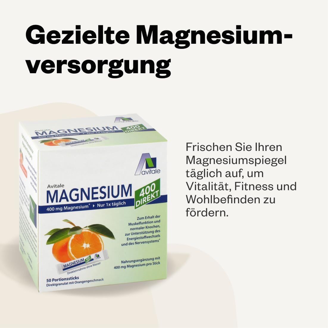 Avitale Magnesium 400 direkt Orange