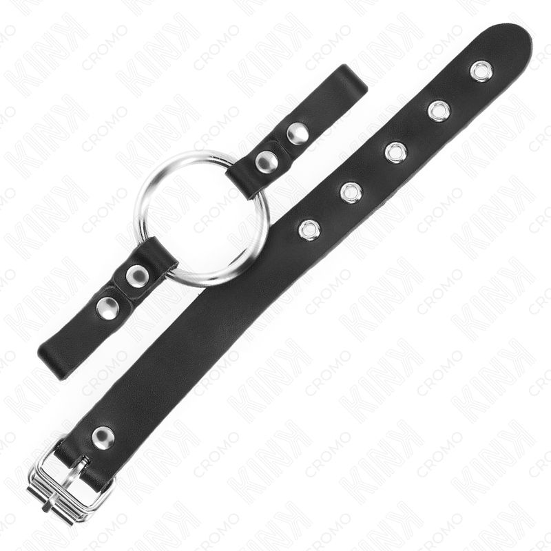 Schwarzer Penisring aus Leder mit Schnürverschluss. Metallring und Schnalle. Zwei Teile.