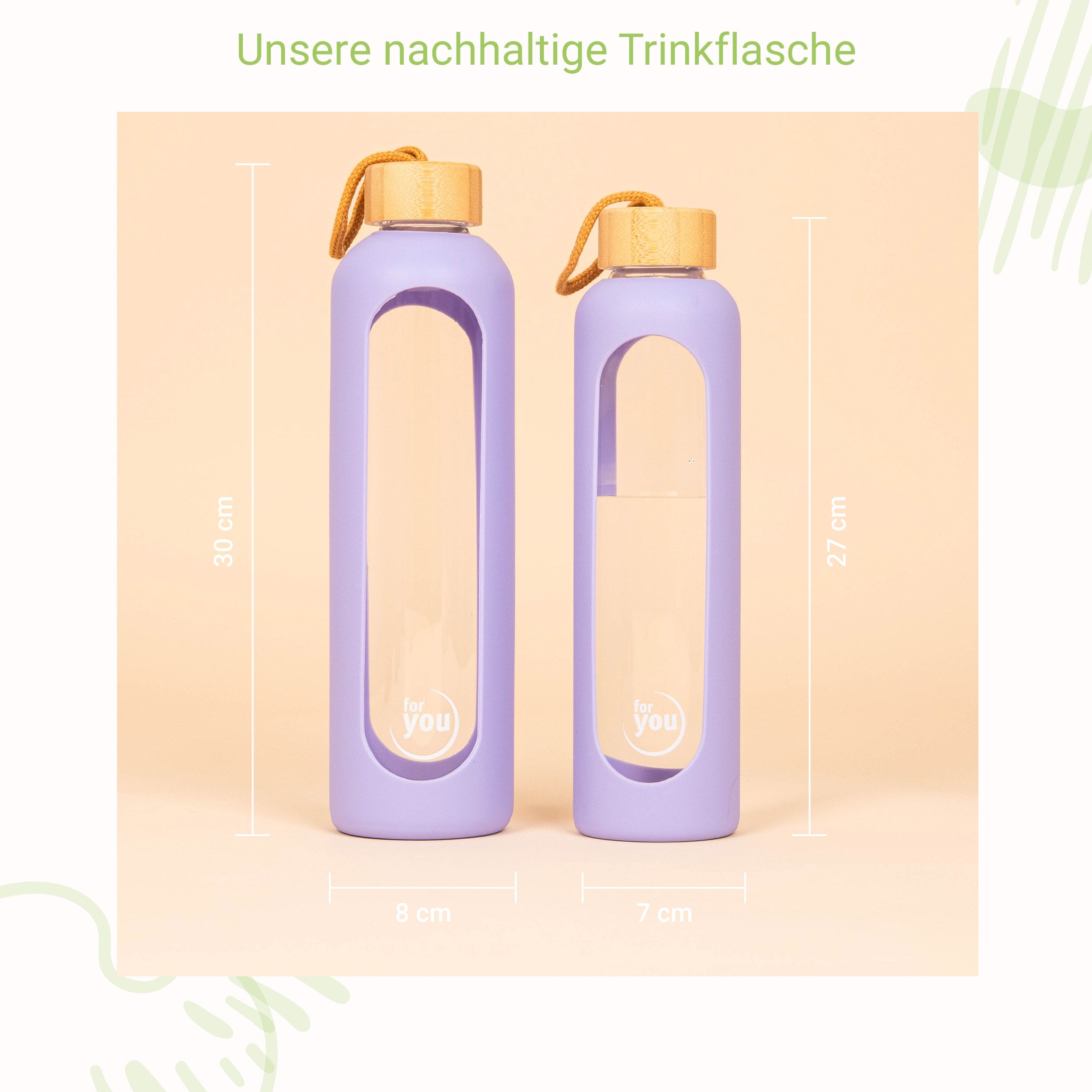 for you Nachhaltige Trinkflasche Dreierpack
