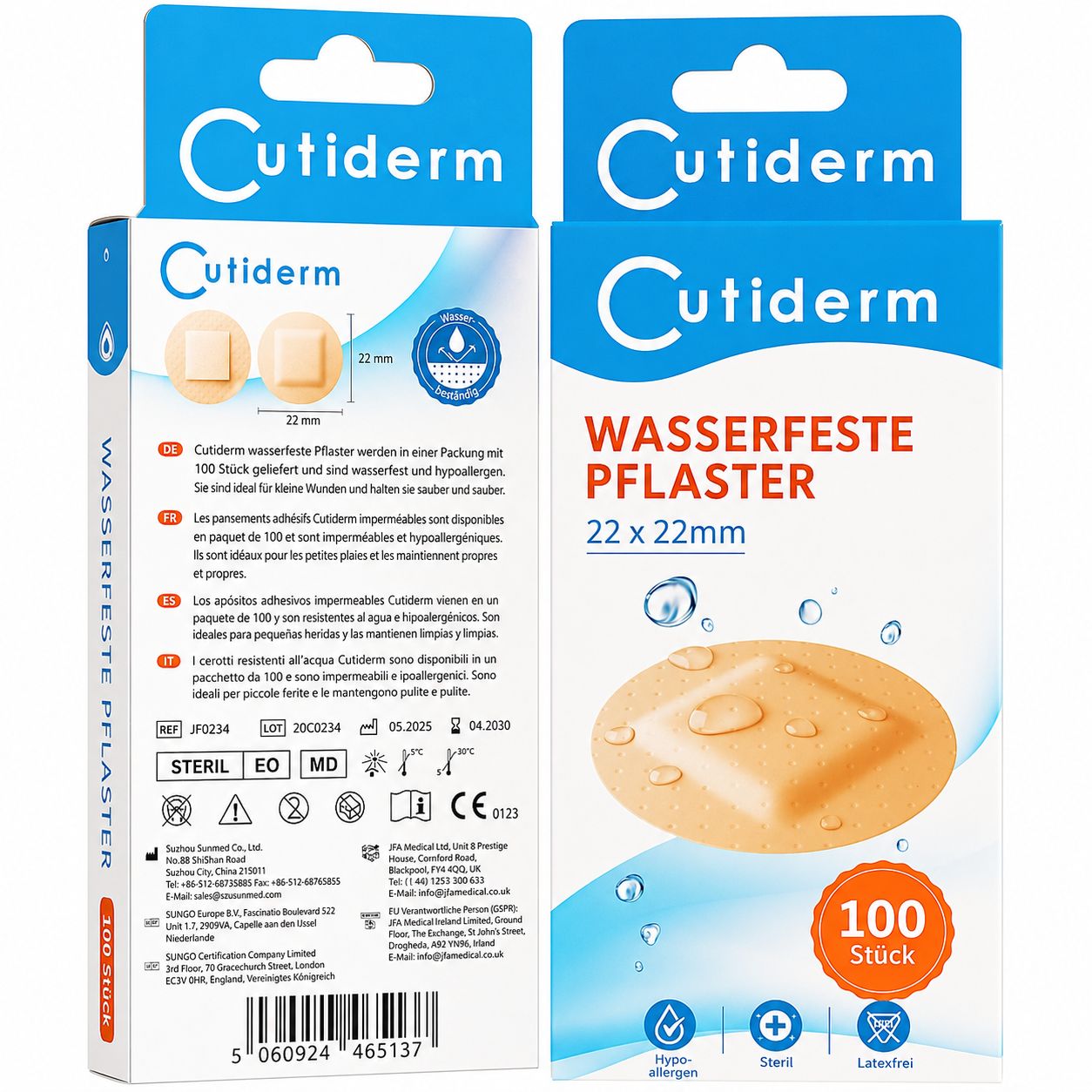 Cutiderm Kleine runde Pflaster, 22 x 22 mm