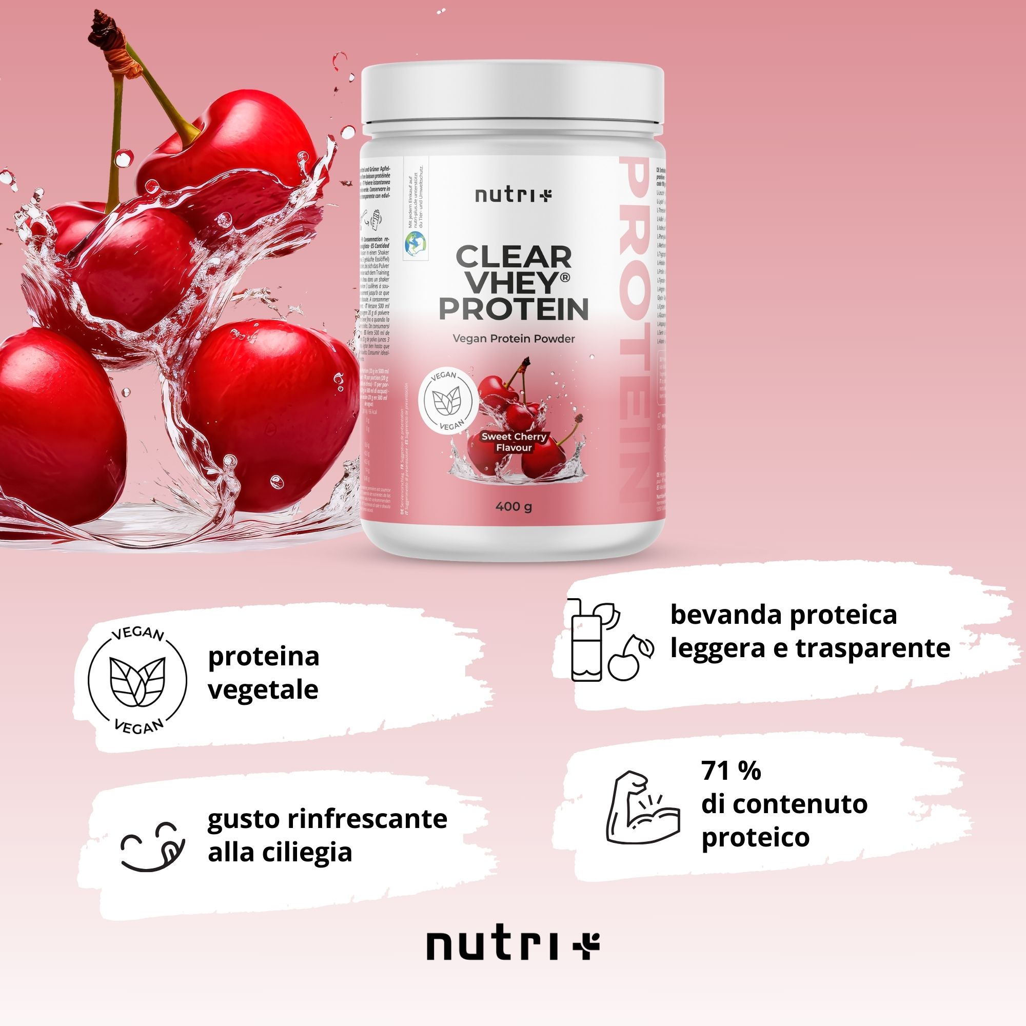 nutri+ Clear Vhey Protein Pulver 400g - Whey Alternative