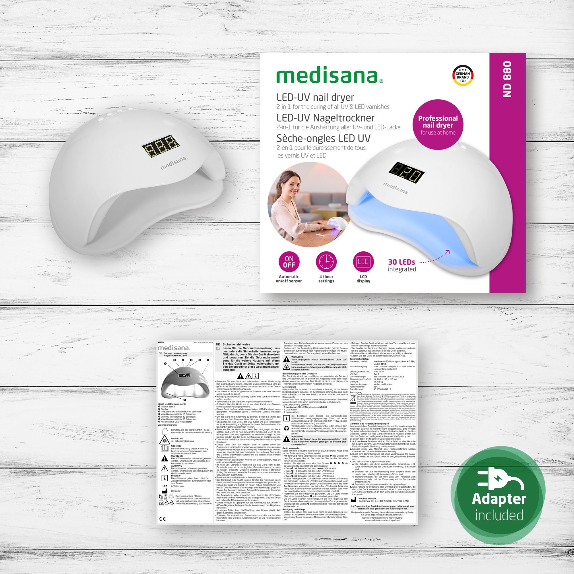 medisana ND 880 UV-Nagelhärter - Nageltrockner für Acryl, UV- und LED-Gel Lacken