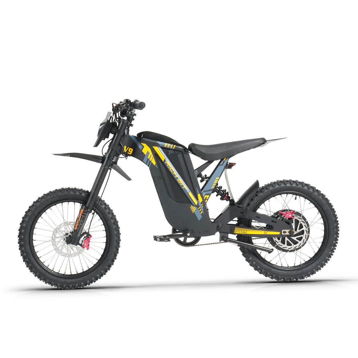 RICH BIT V9 Ultra Elektrisches Dirtbike, 48V 20Ah Akku, Vollfederung, 17"-Offroad-Reifen