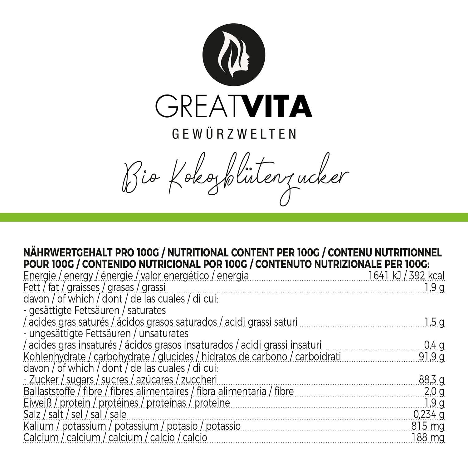 GreatVita Bio Kokosblütenzucker