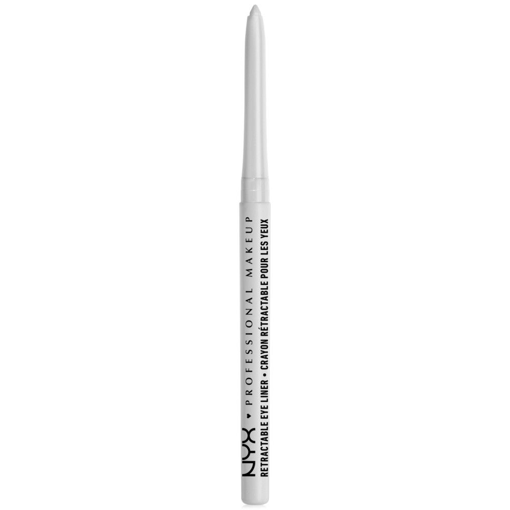 Weißer, ausziehbarer Eyeliner-Stift. Aufschrift: NYX PROFESSIONAL MAKEUP. Text.