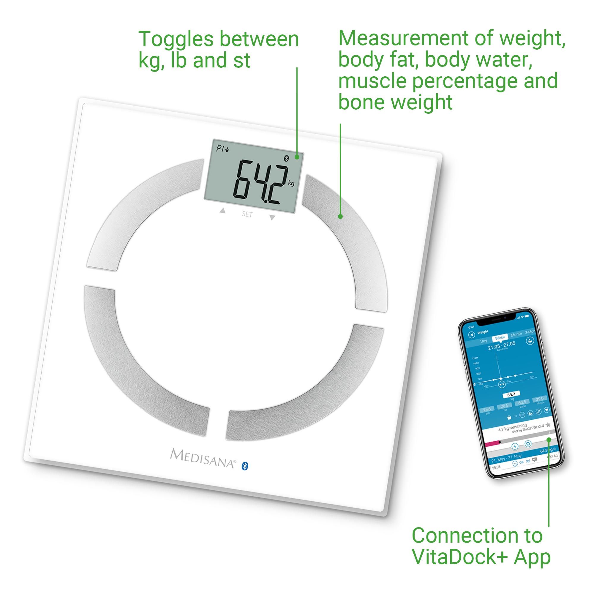 medisana BS 444 connect Körperanalysewaage mit Smartphone App