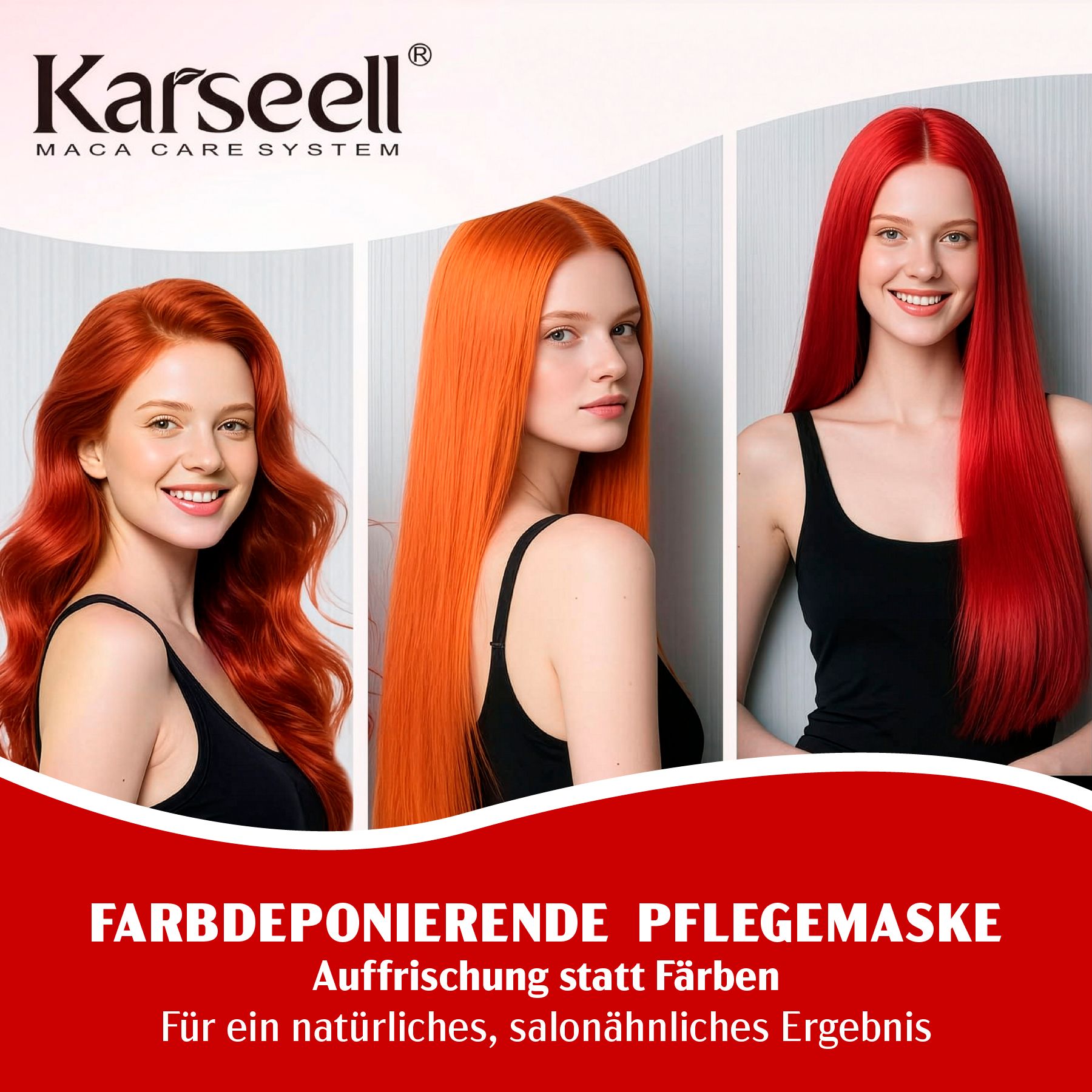 KARSEELL Haarmaske Rote Farbschutz Farbauffrischung Coloriertes Haar