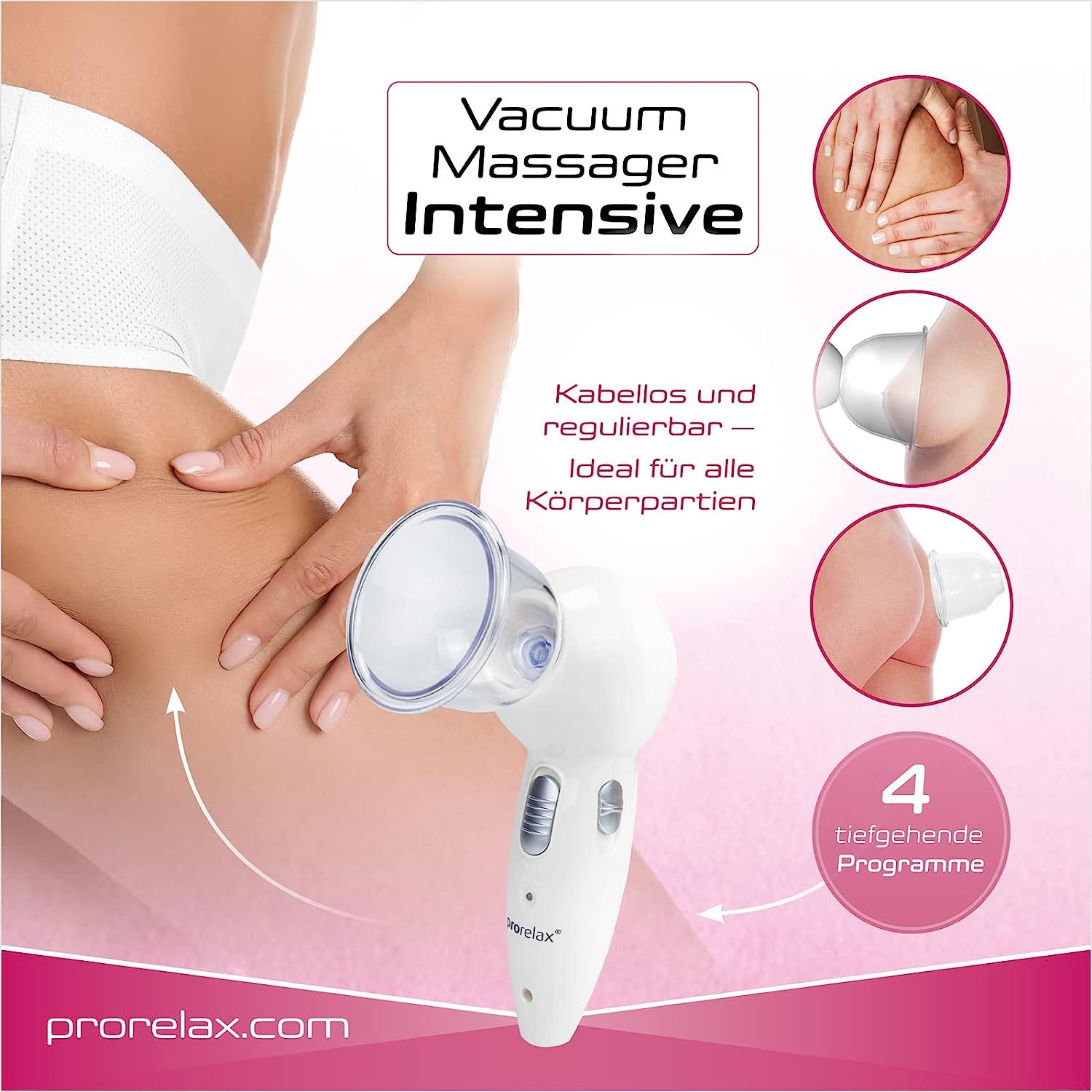 prorelax Vakuum-Massagegerät INTENSIVE | Elektrische Schröpf-Massage | Anti-Cellulite-Gerät