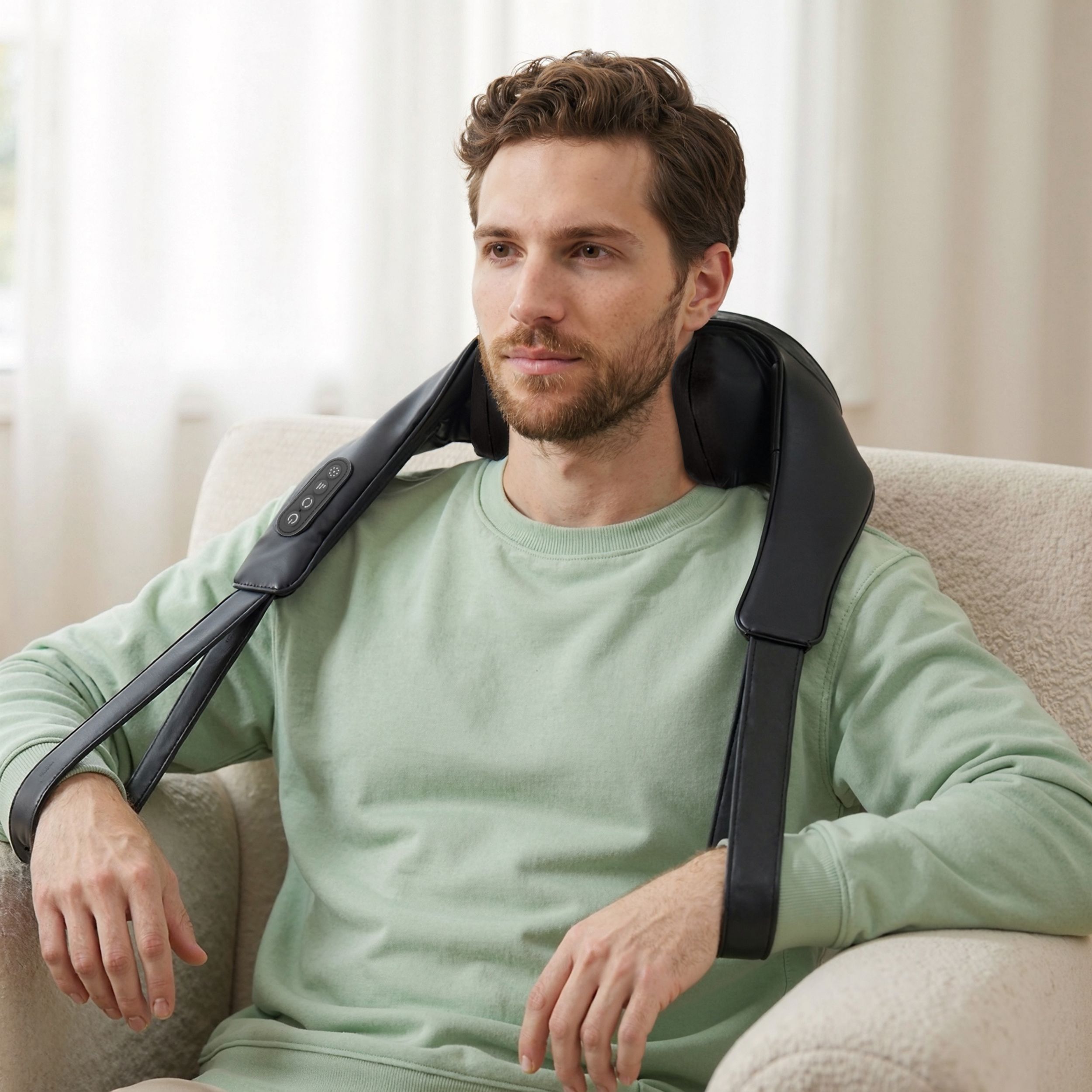 Shiatsu-Nacken- & Schultermassagegerät mit Wärme –Tiefenmassage für Nacken, Rücken & Halswirbelsäule