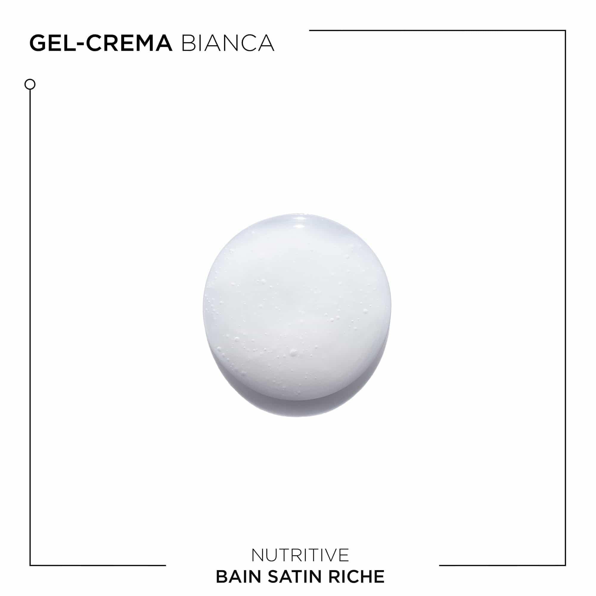 Weiße Gel-Creme-Textur von Kérastase Nutritive Bain Satin Riche.