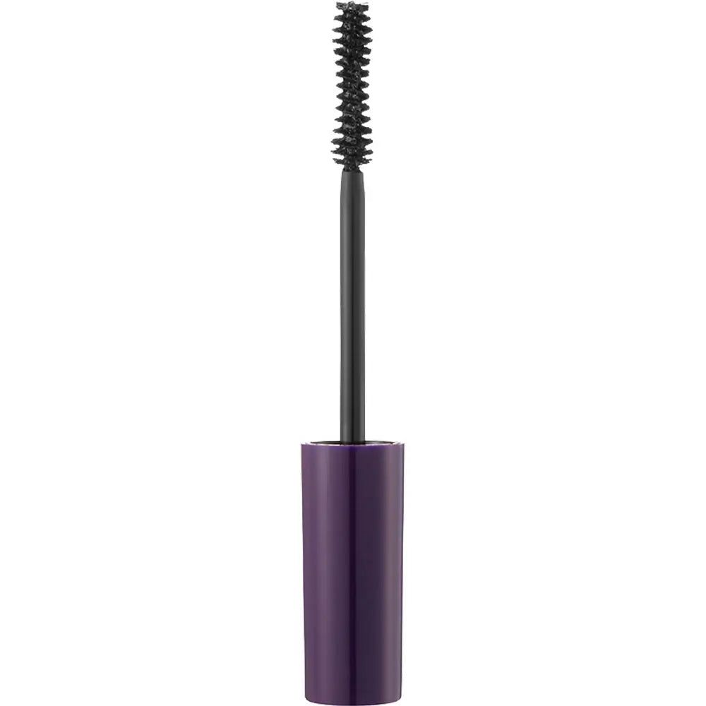 Mascara-Bürste mit schwarzer Borsten. Lila Griff.