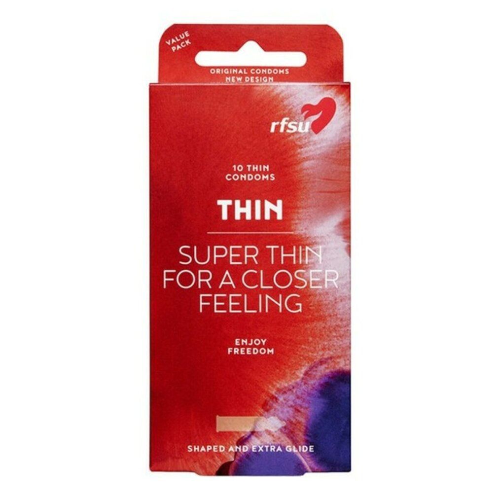 RFSU Thin Kondome Packung, 10 Stück. Super dünn für ein intensiveres Gefühl.