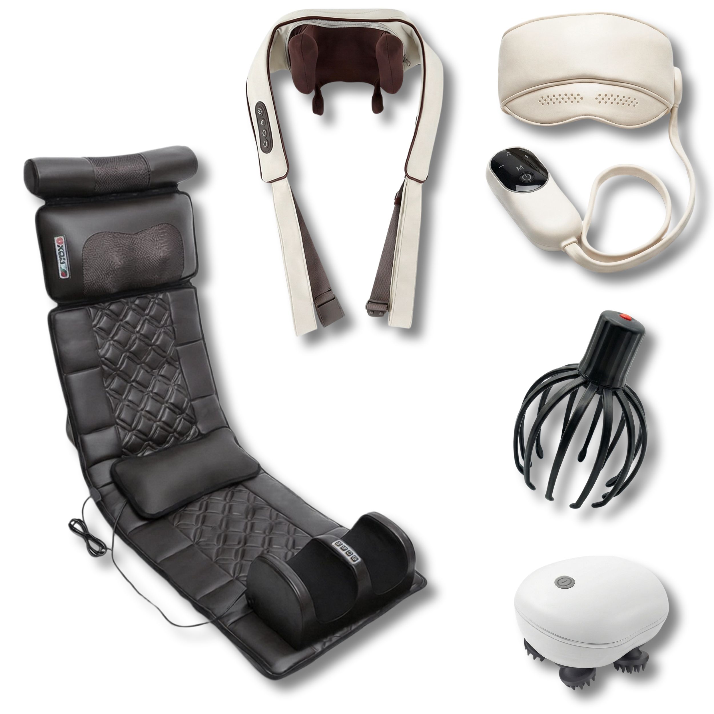 Massagebox – Massagematte, Shiatsu-Massager, Augenmaske & Kopfhaut-Massager