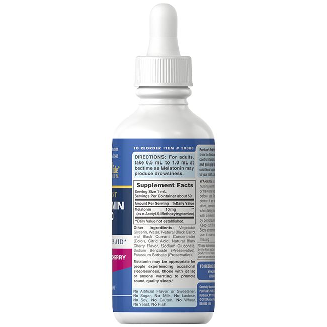 Puritan's Pride Melatonin Liquid 10 mg Schwarzer