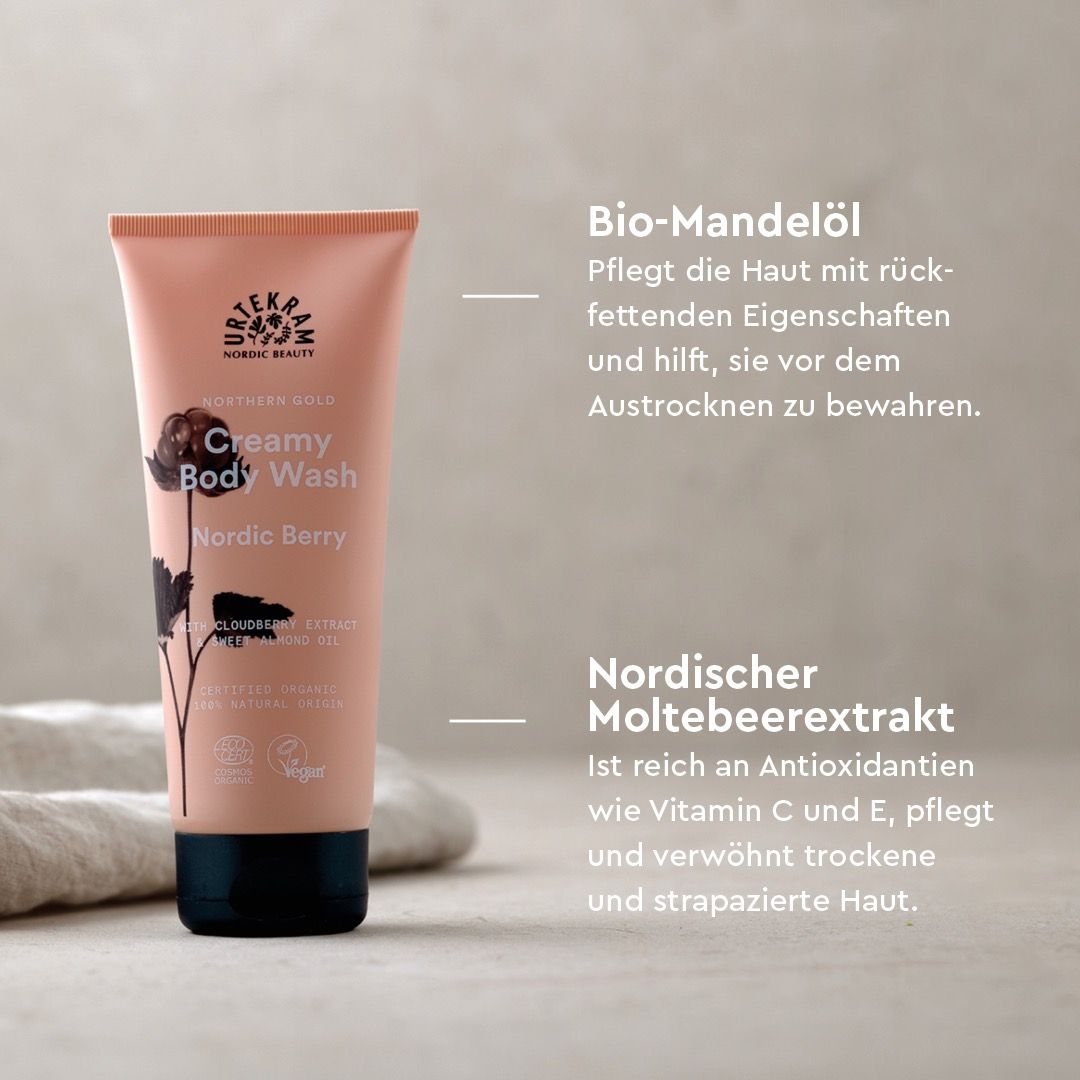 Urtekram Duschgel und Body Cream Nordic Berry Set für trockene Haut