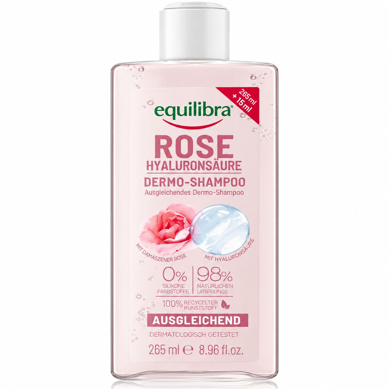 Equilibra Rose Hyaluronsäure Dermo-Shampoo, 265ml.