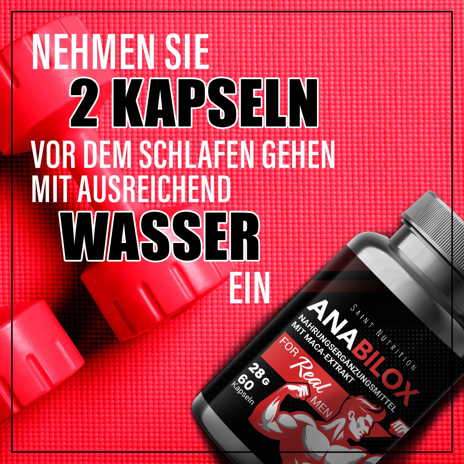 Saint Nutrition® | Anabilox Kapseln | Muskelaufbau mit Maca Extrakt