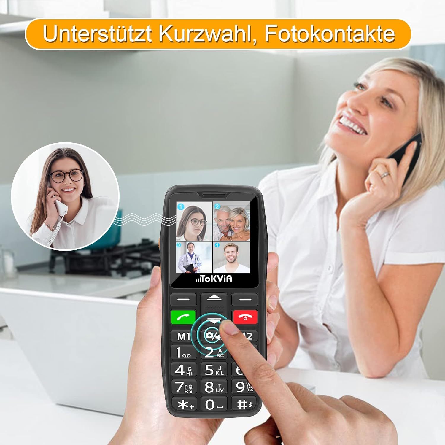 Tokvia Seniorenhandy T102 | Klassiches Handy mit großen Tasten