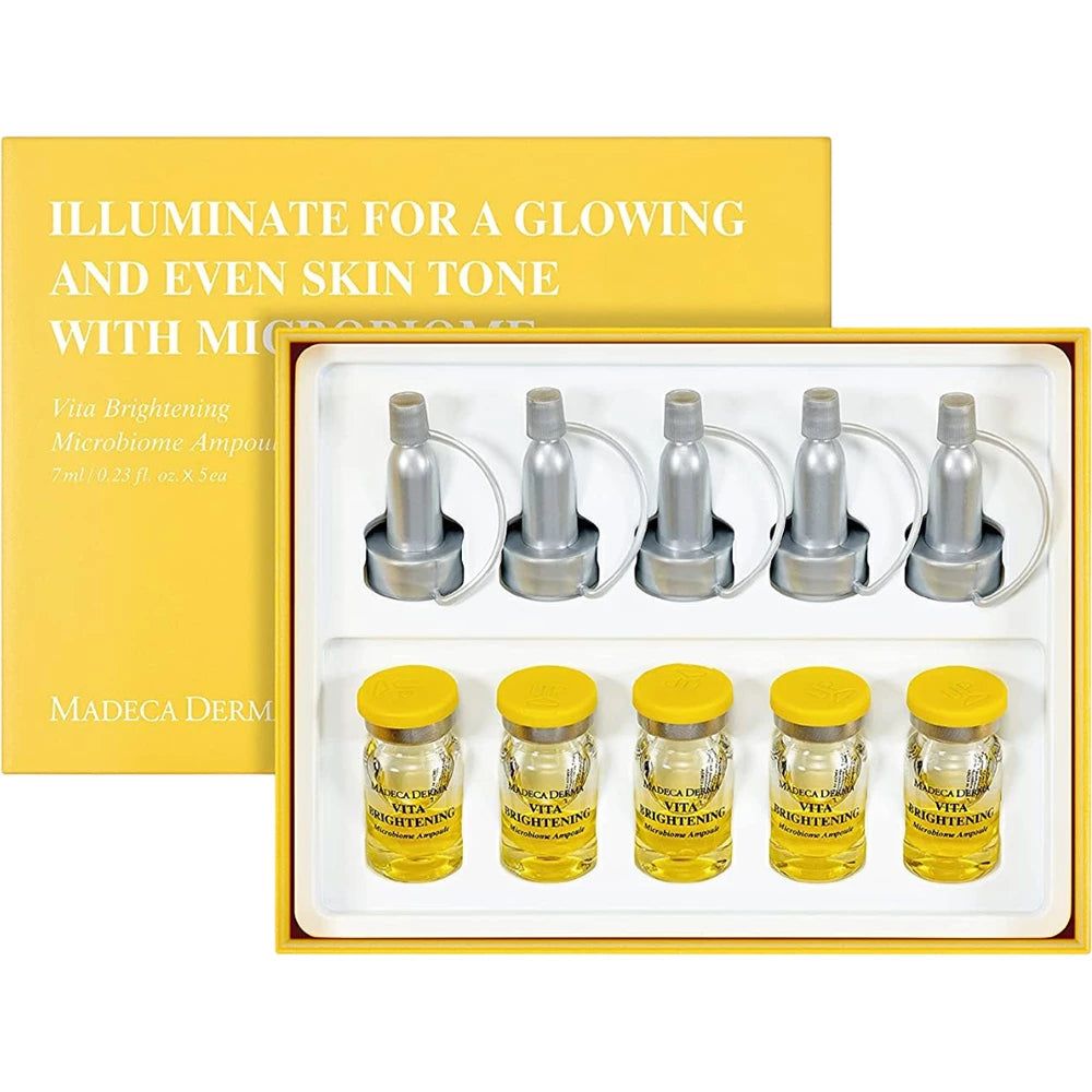 MADECA DERMA Vita Brightening Ampullen-Serum im Set mit 5 Fläschchen und Applikatoren.