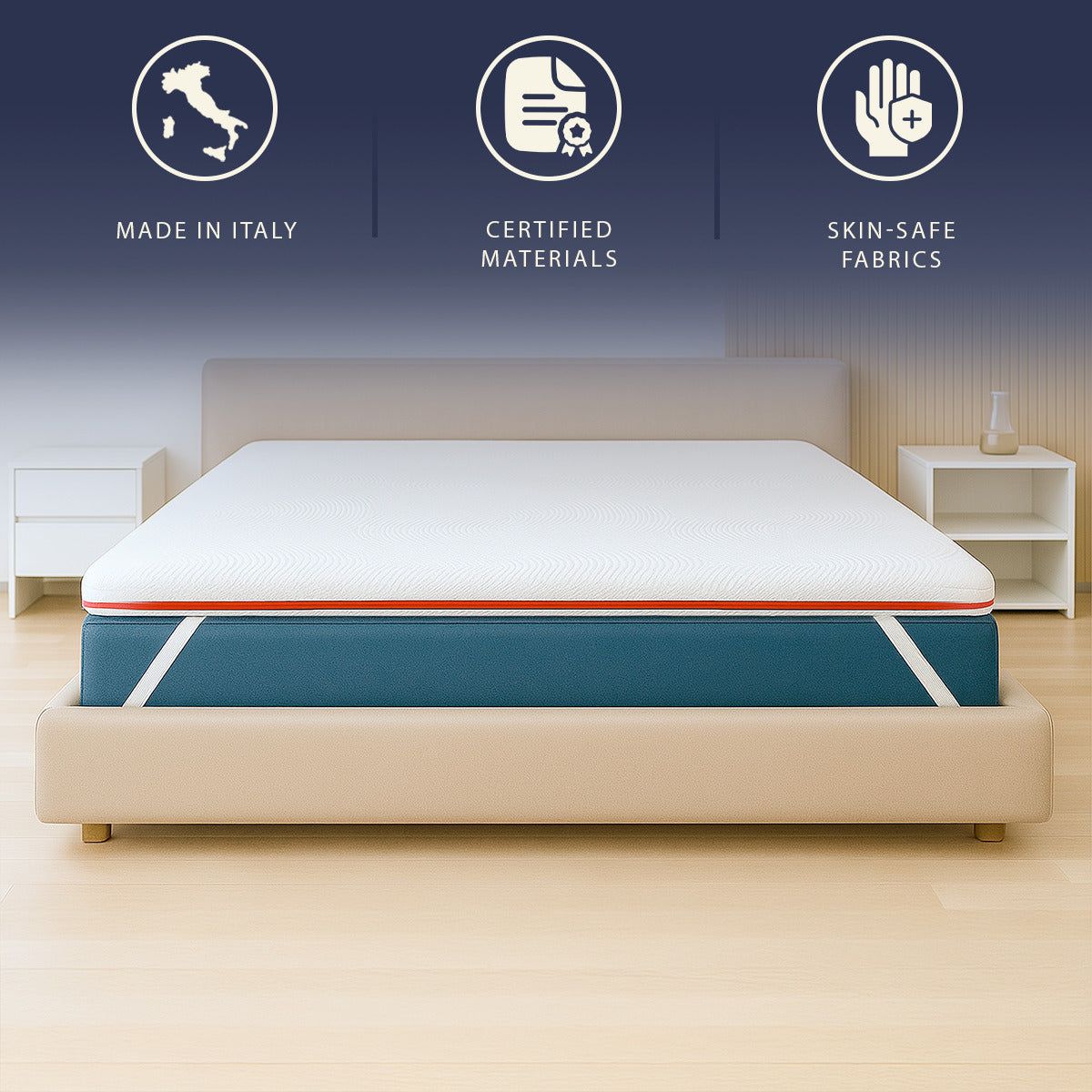 The White Stone Matratzentopper 120x190 aus Memory Schaum mit 9 Zonen | Höhe 5 cm