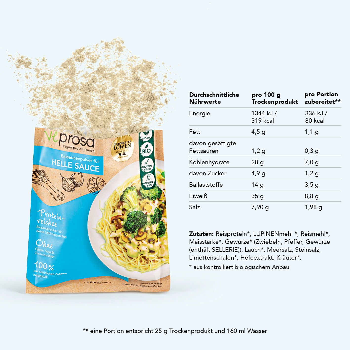 veprosa BIO Saucenpulver für helle Sauce - 4er-Set