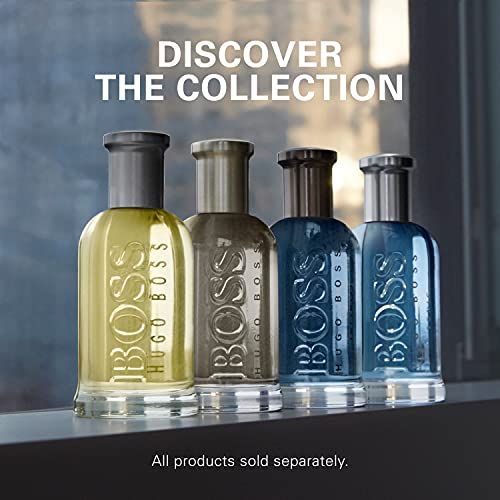 Vier Hugo Boss Bottled Düfte in verschiedenen Farben und Größen.