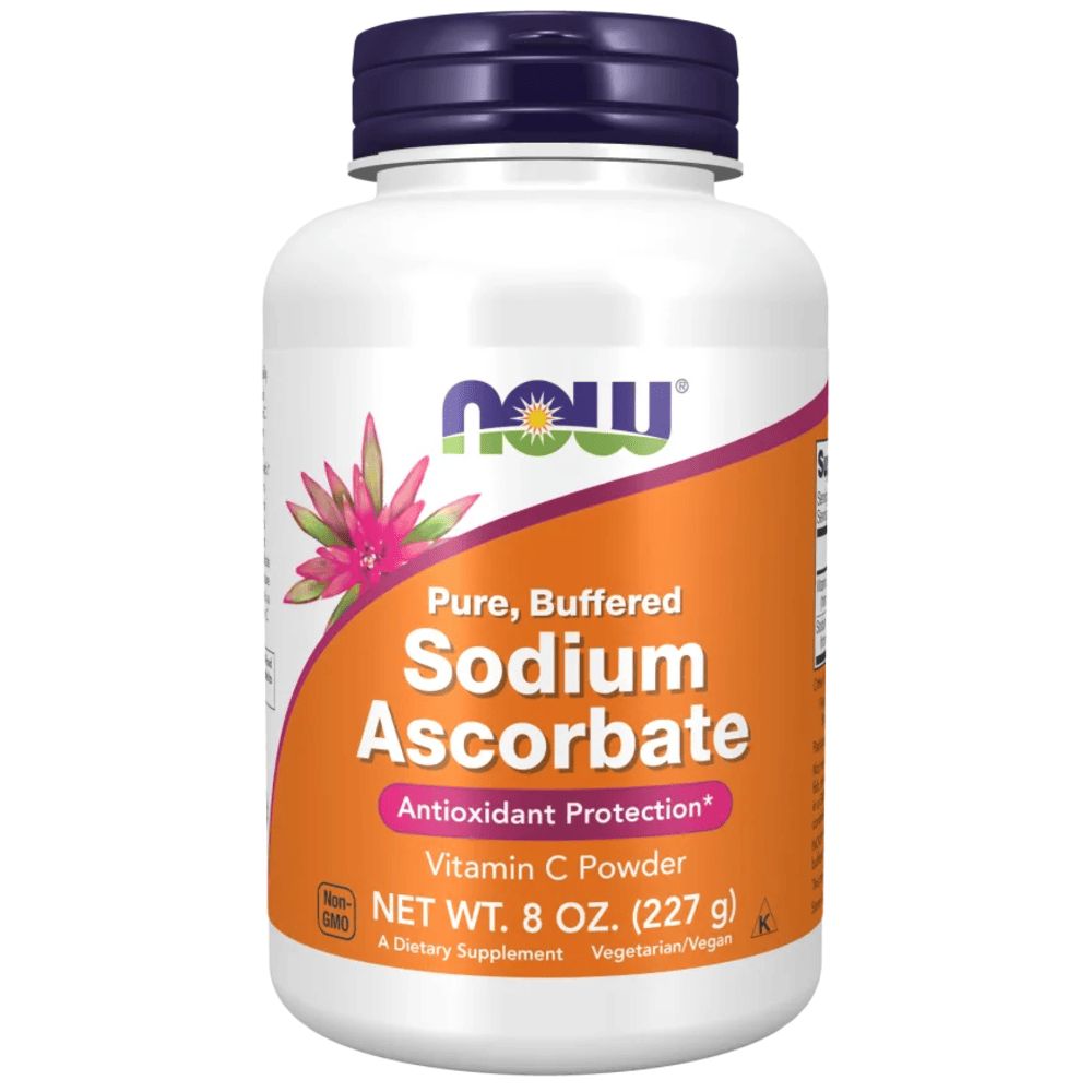 NOW Sodium Ascorbate Vitamin C Pulver, 8 oz (227 g) Behälter.