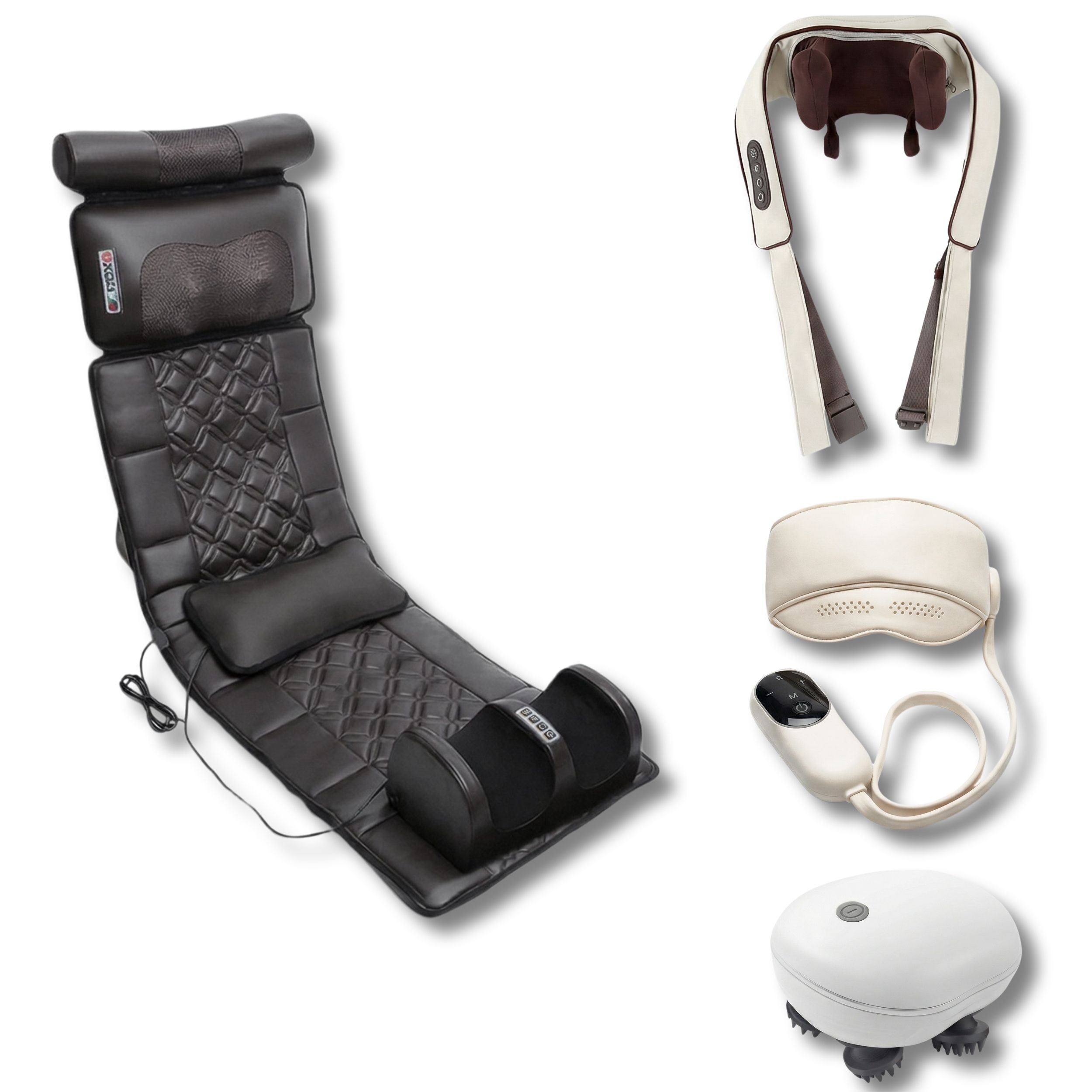 Premium-Massagebox – Massagematte, Shiatsu, Augenmaske & Körpermassager