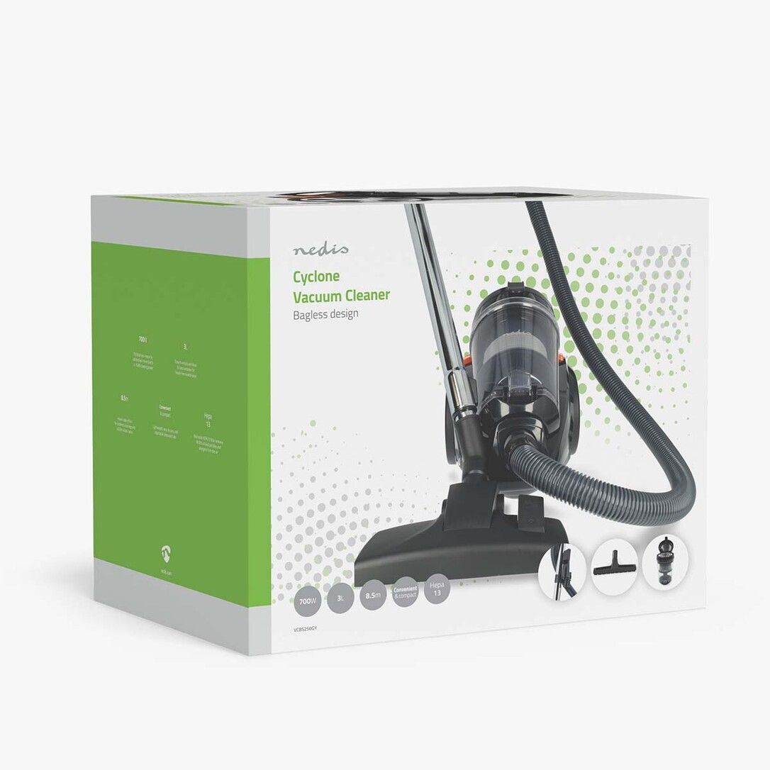 Nedis Staubsauger ohne Beutel / Beutellos / 700 W / Staubkapazität: 3.0 l / Kombi-Bürste / Aktions