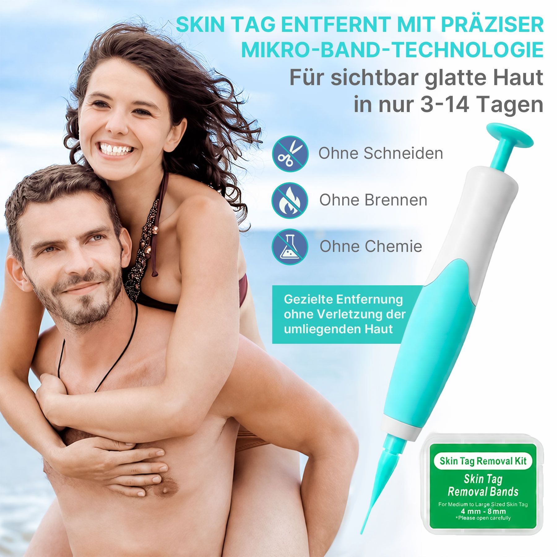 ALIVER Warzen-Behandlungsstift Entferner Skin Tag Removal Set 2in1 Anti Warzenentferner