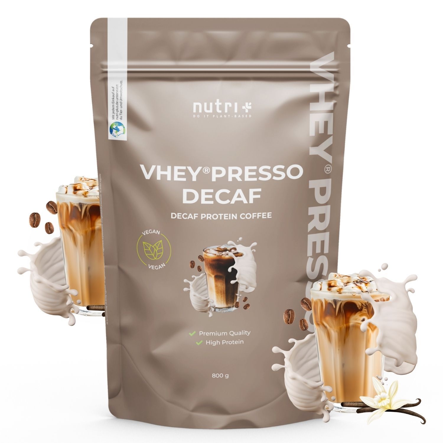 nutri+ Vheypresso Proteinkaffee Iced Vanilla Vegan DECAF