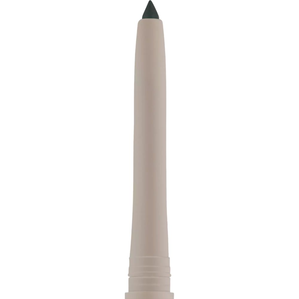 Essence Satin Blend Gel Eyeliner. Spitze des grünen Eyeliners. Beige Hülse. Schwarze Spitze.