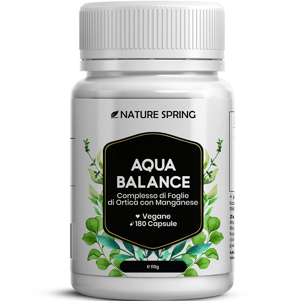 Nature Spring Aqua Balance Kapselbehälter mit 180 Kapseln, vegan.