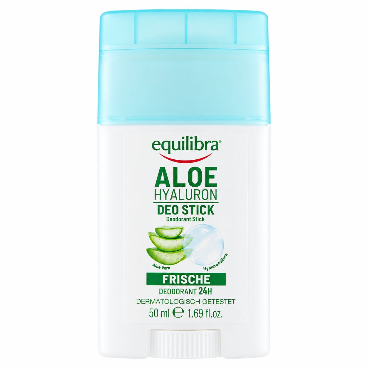 Equilibra Aloe Hyaluron Deo Stick, 50 ml, mit Aloe Vera und Hyaluronsäure.