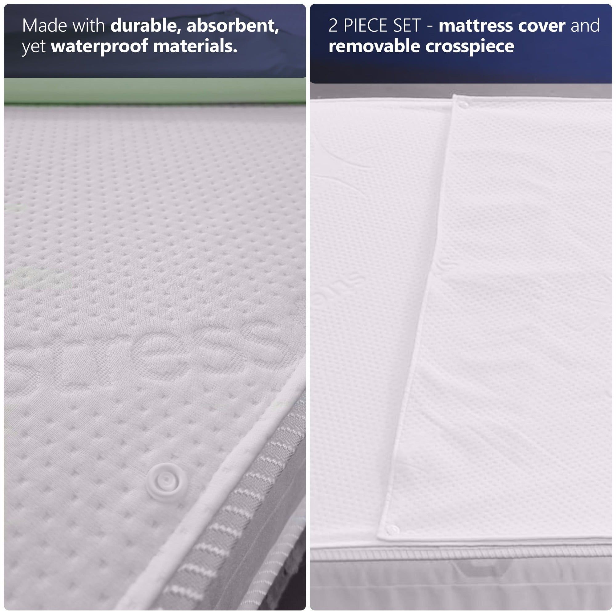 The White Stone Set mit 3 Schutzauflagen 140x75 cm Wasserdicht und Wiederverwendbar