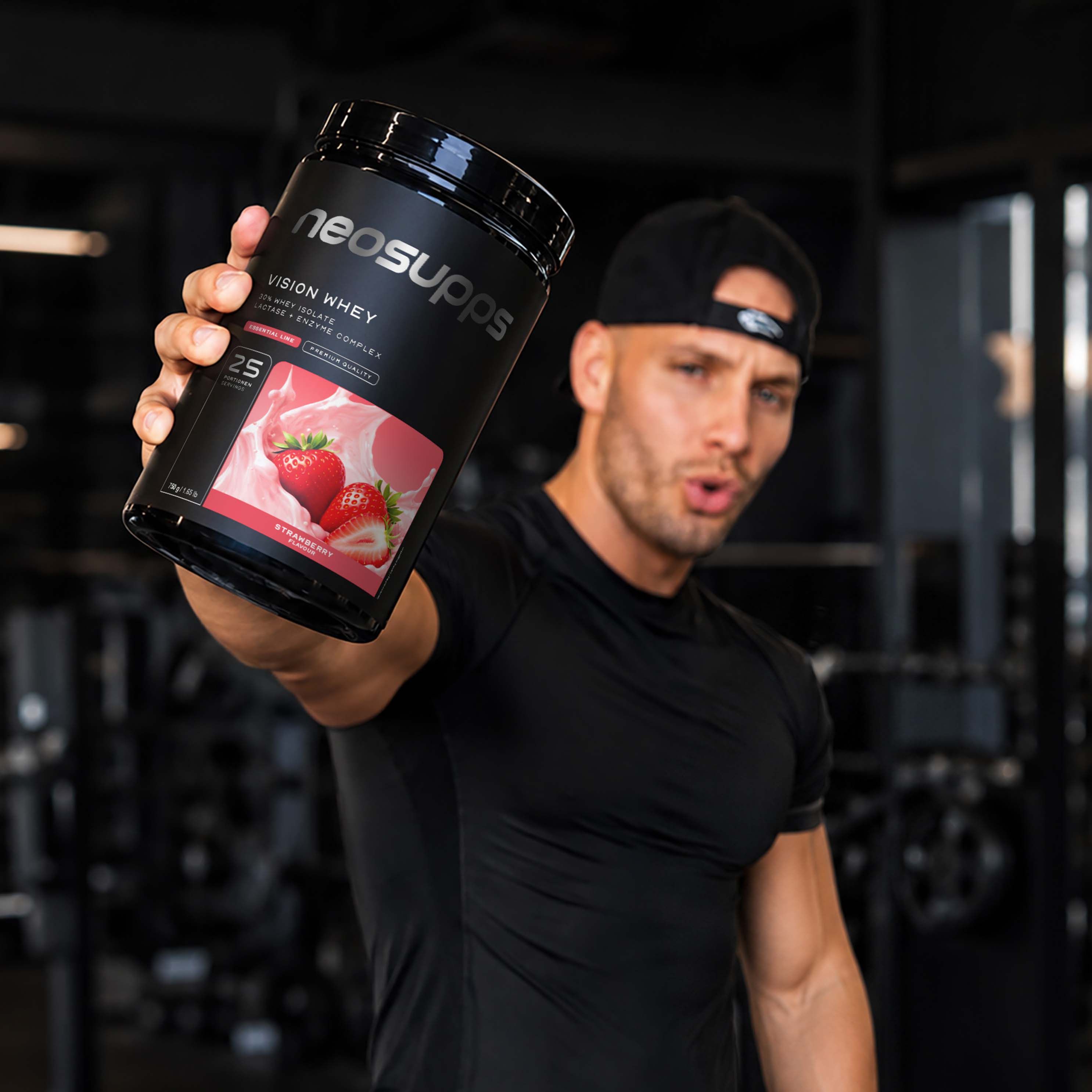 Neosupps Whey Proteinpulver Strawberry, 750g, Proteinpulver