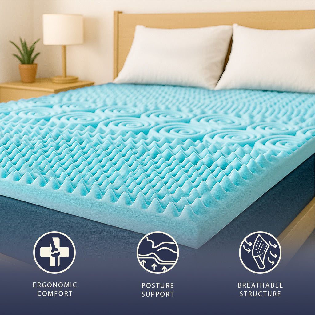 The White Stone Matratzentopper 120x190 aus Memory Schaum mit 9 Zonen | Höhe 5 cm
