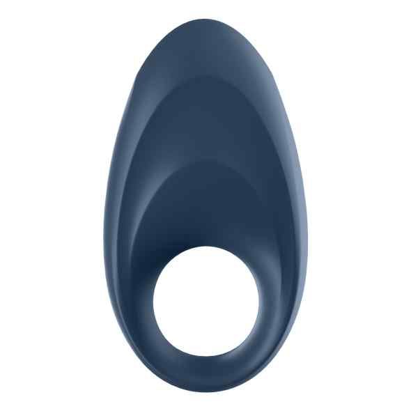 Blauer Ring-Vibrator. Ovale Form mit Loch. Glatte Oberfläche.