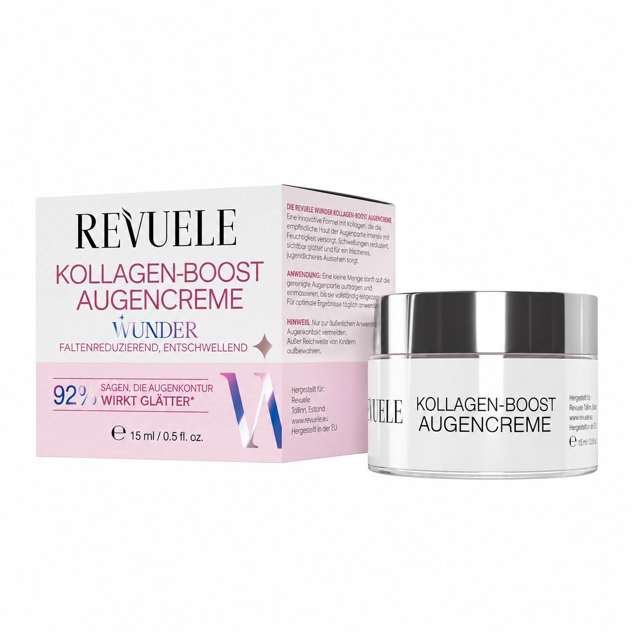 Revuele Kollagen-Boost Augencreme Wunder: Faltenreduzierend, entschwellend. 92% wirkt glatter.