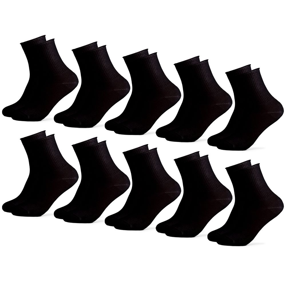 Occulto Damen & Herren Socken ohne Gummibund 10er Pack (Modell: Velano) Blk 43-46