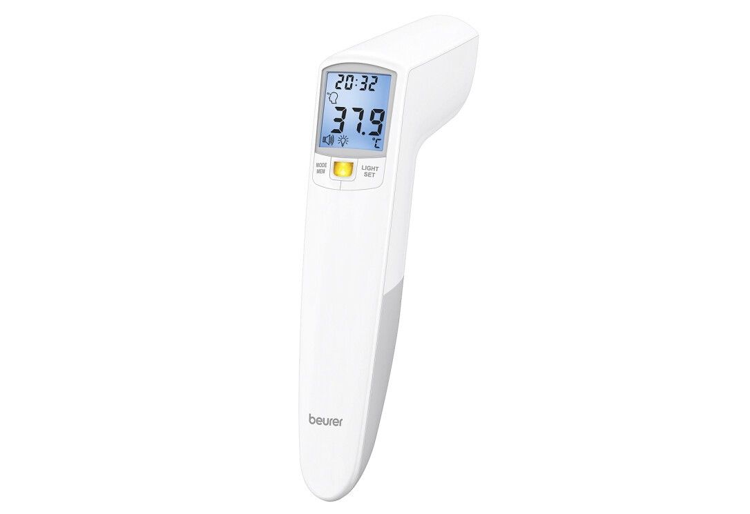 Beurer Kontakloses Fieberthermometer weiß FT 100 Temperaturmessung LED-Alarm