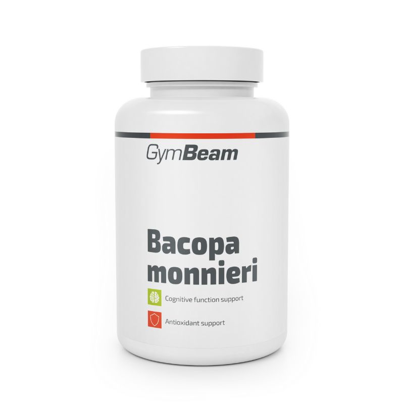 GymBeam Flasche mit Bacopa Monnieri Kapseln. Kognitive Funktion und antioxidativer Schutz.