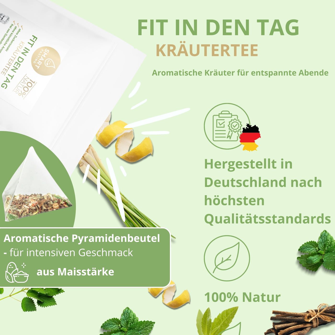 Smart Fasting® Kräutertee - Fit in den Tag - 100% Natur, vegan, hochwertig