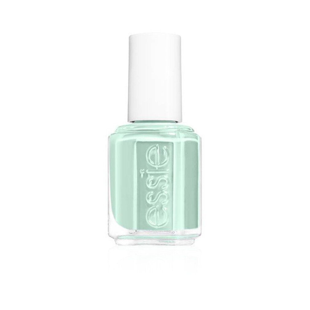 Essie Nagellackflasche in Mintgrün mit weißem Deckel.