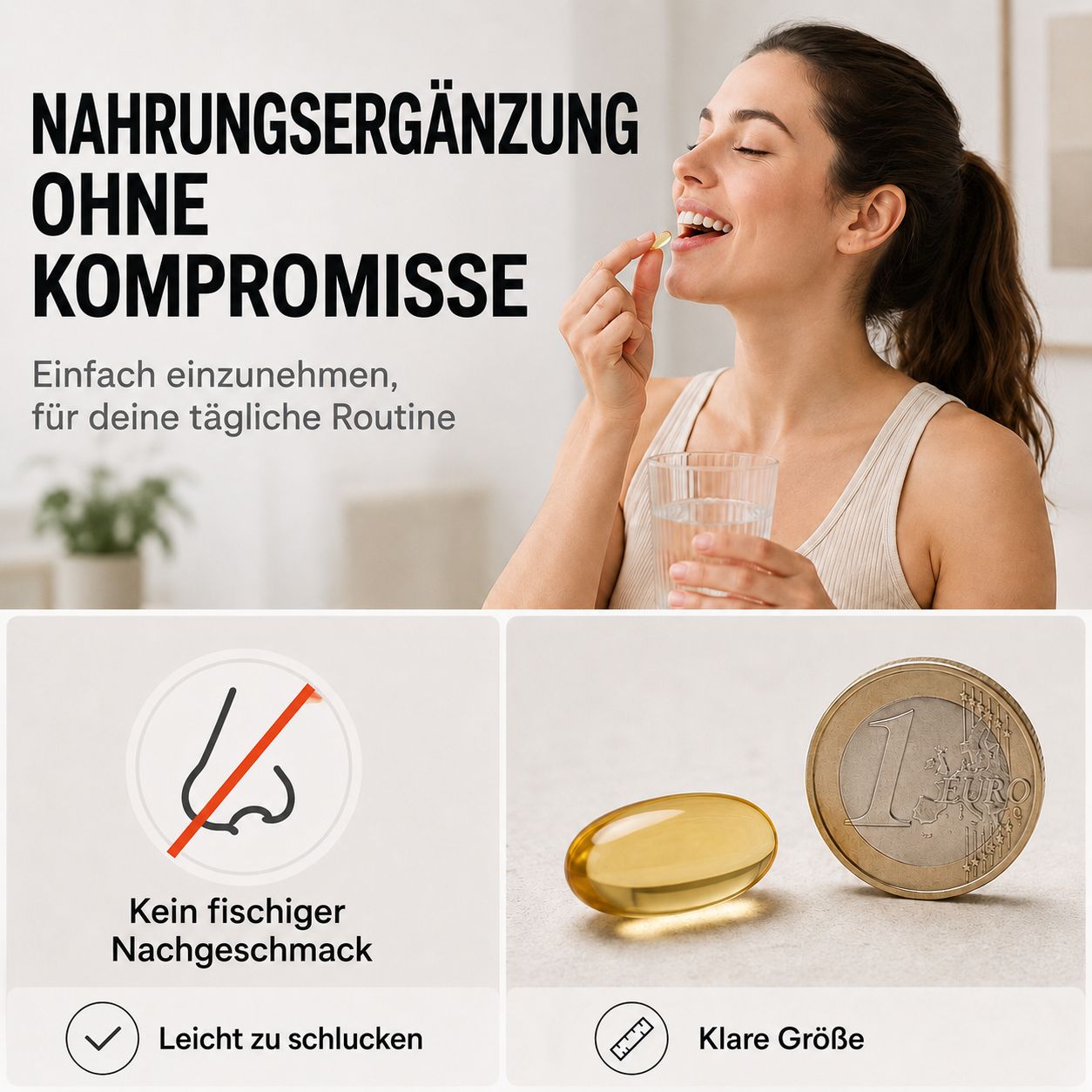 GymBeam Omega 3 Fischöl Kapseln, 165g, 120 Stück.