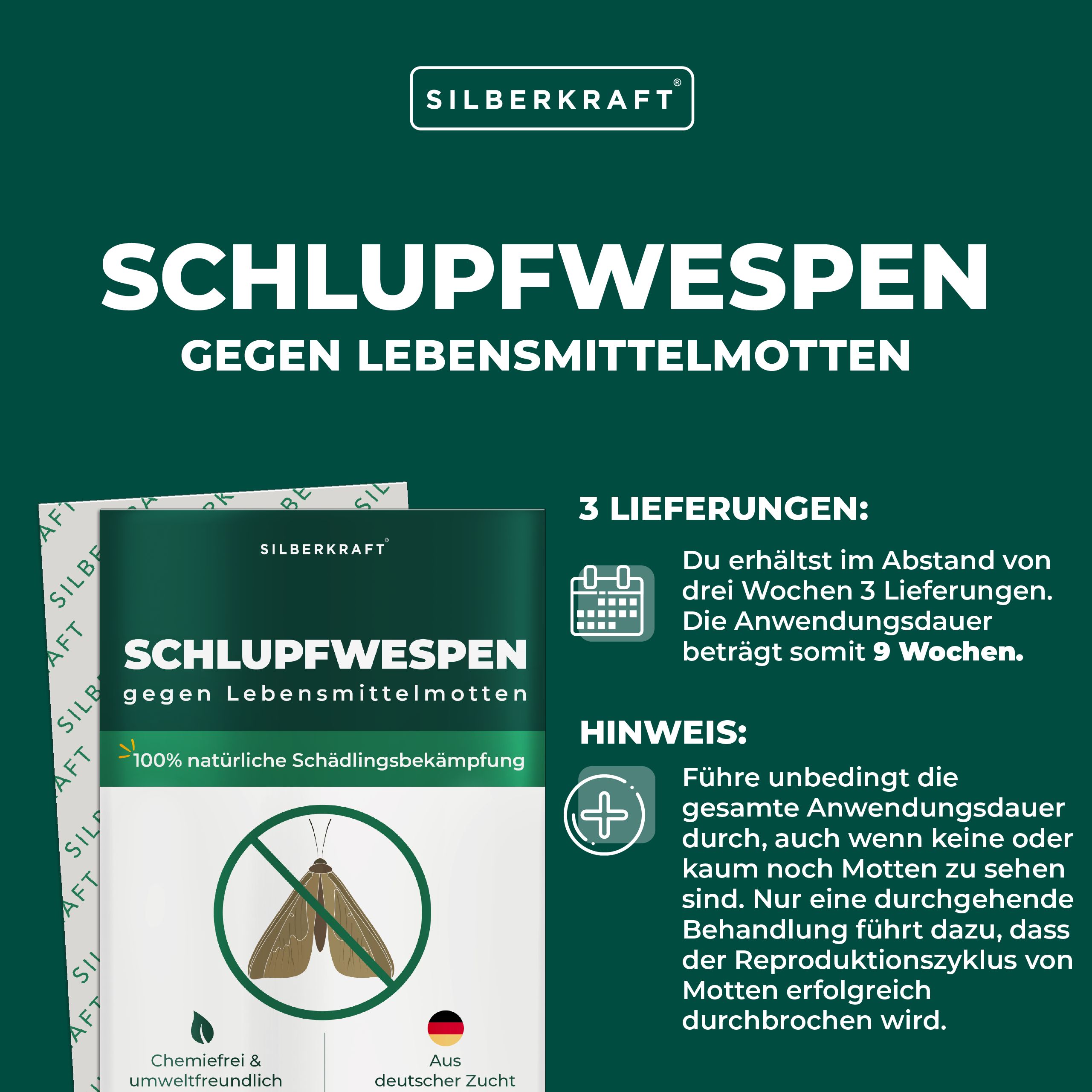 SILBERKRAFT Schlupfwespen gegen Lebensmittelmotten