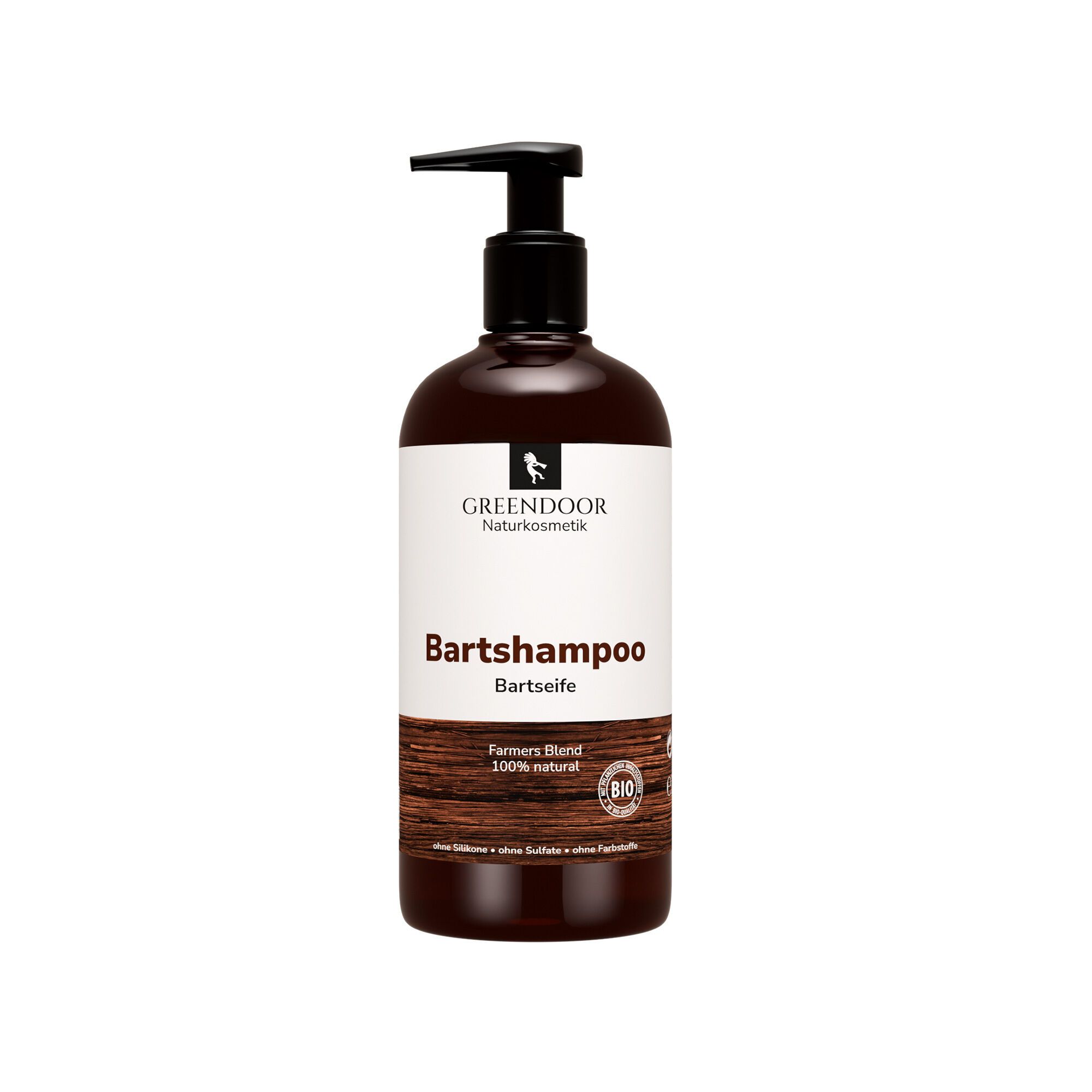 GREENDOOR Bartshampoo mit Spender. Naturkosmetik, 100% natürlich. BIO-Siegel.