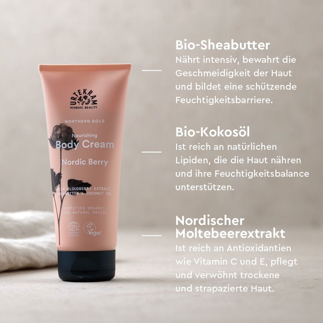 Urtekram Duschgel und Body Cream Nordic Berry Set für trockene Haut